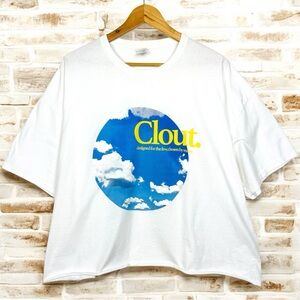 Clout Cloud Chaser Graphic Boxy Cropped Crewneck Short Sleeve T Shirt White 2XL
